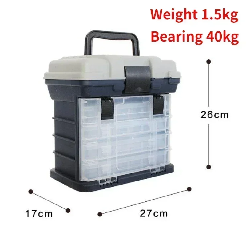 Double Layer 36 Litres Multifunctional Foldable Backrest Fishing Tackle Box  With Wheels - Good Baits