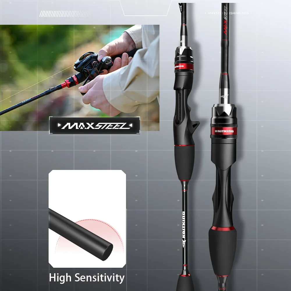 KastKing Max Steel Rod Carbon Spinning or Casting Fishing Rod